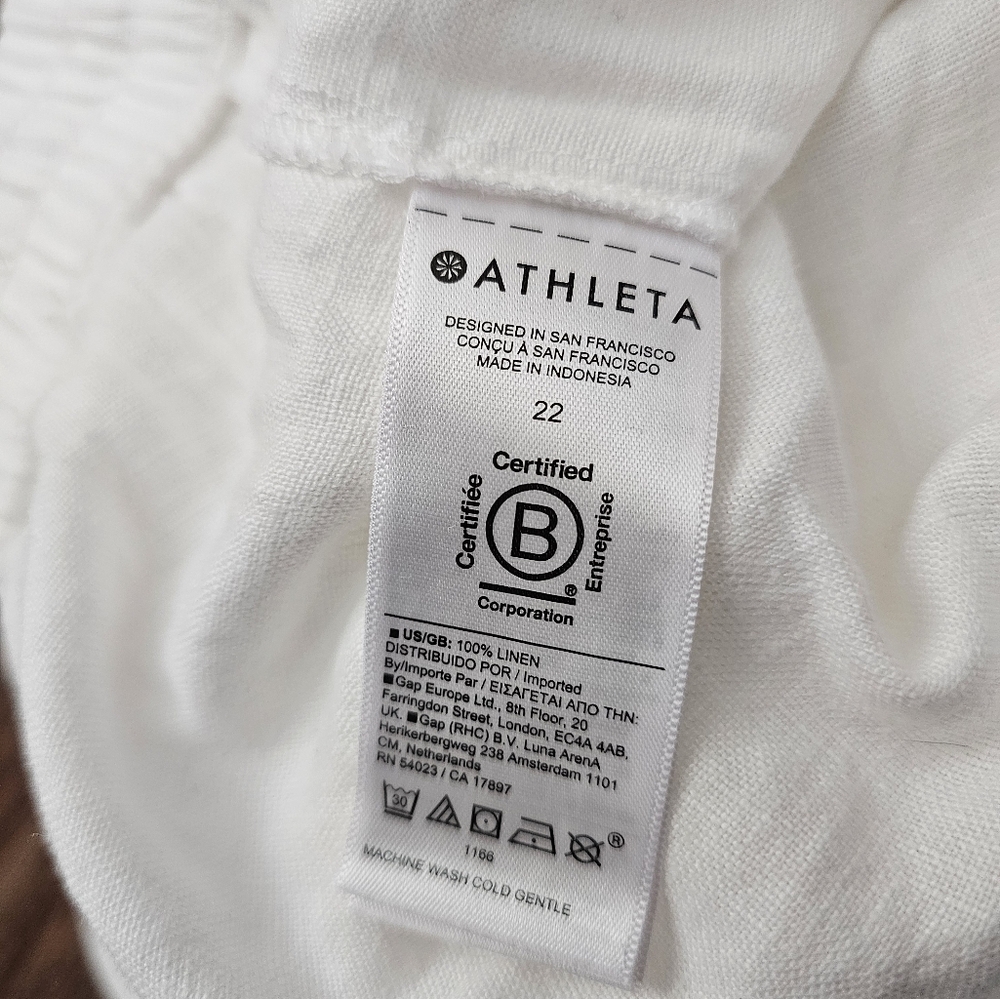 Athleta Retreat 100% Linen Shorts Ivory Color Size 22 - Picture 7 of 10